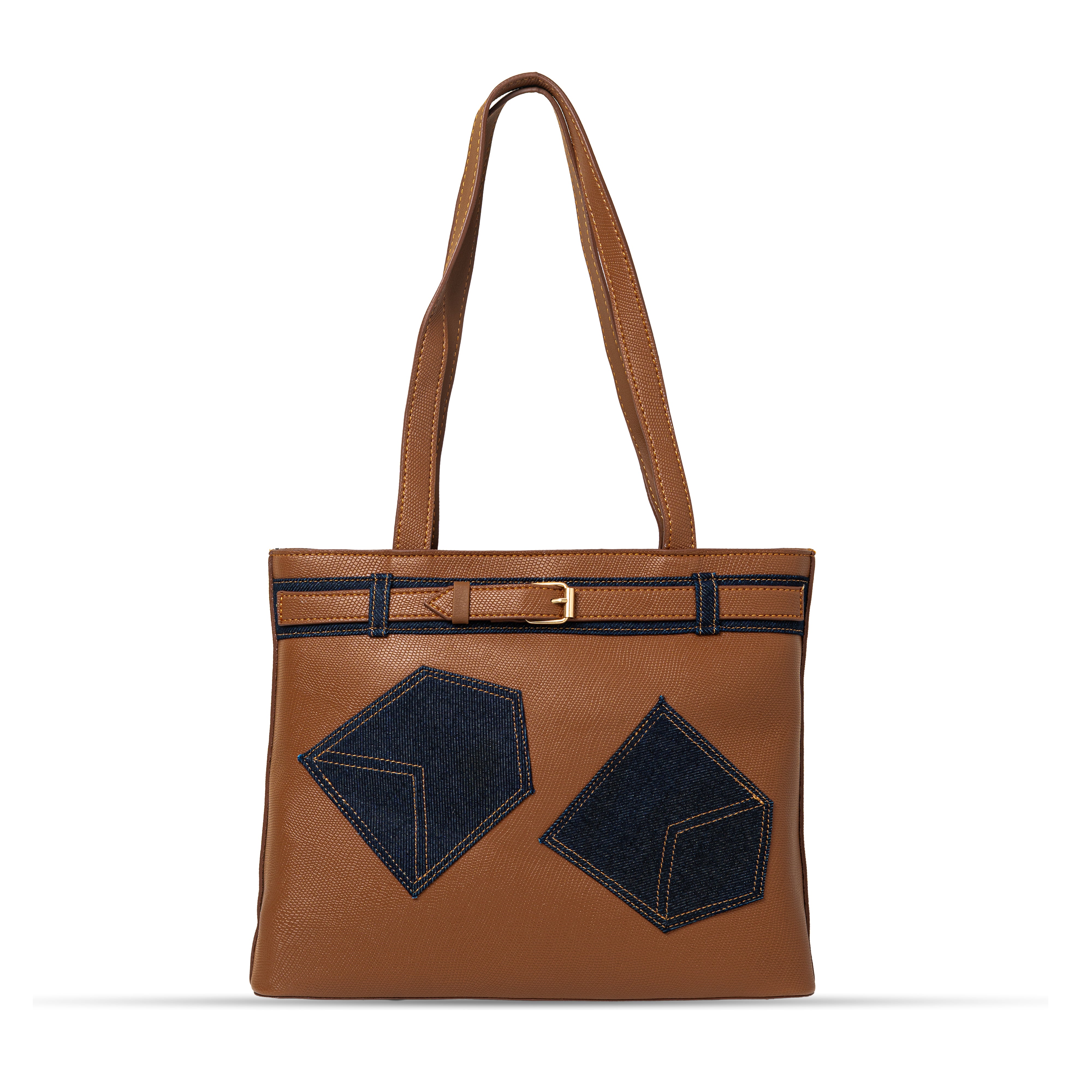 Denim Accent Tote Bag