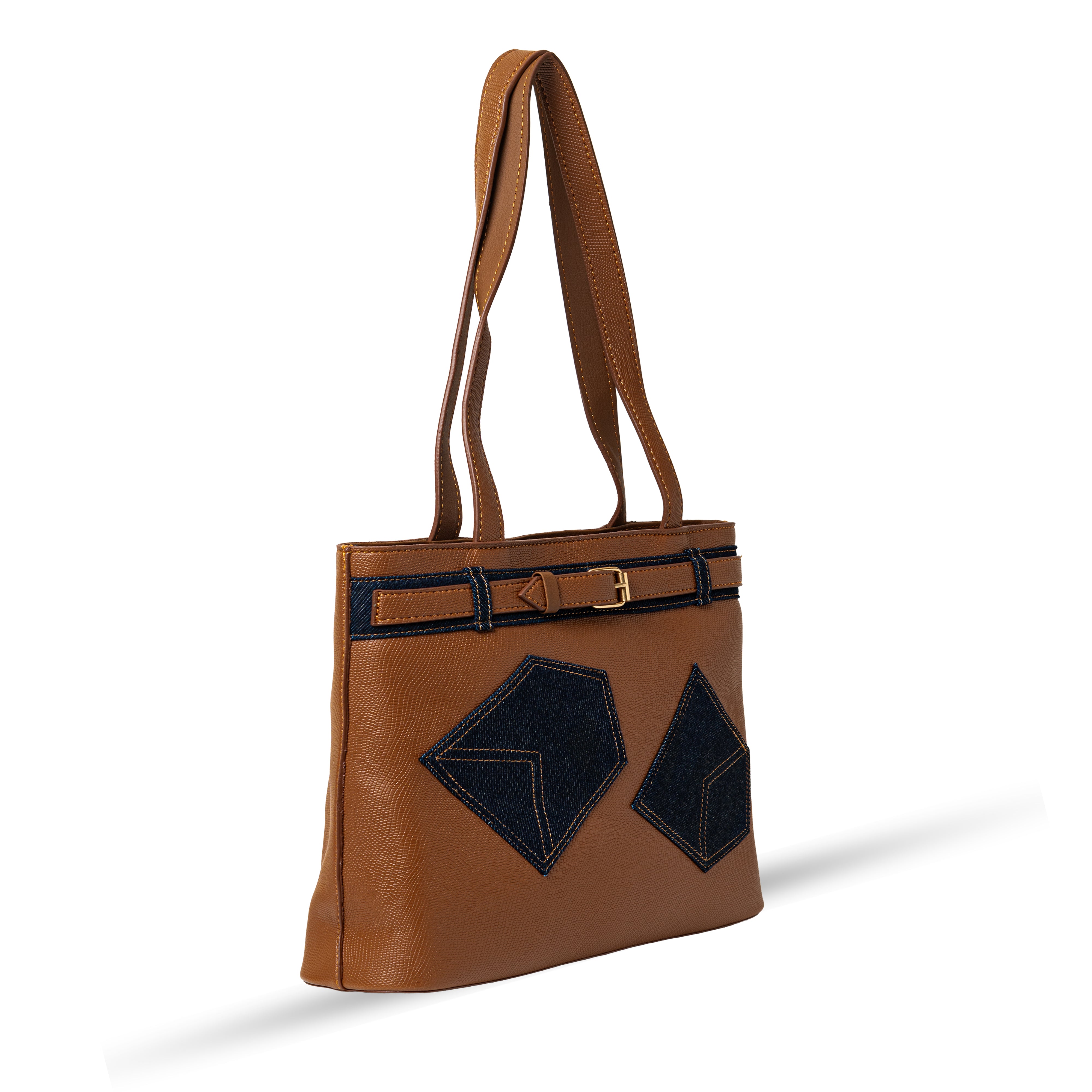 Denim Accent Tote Bag